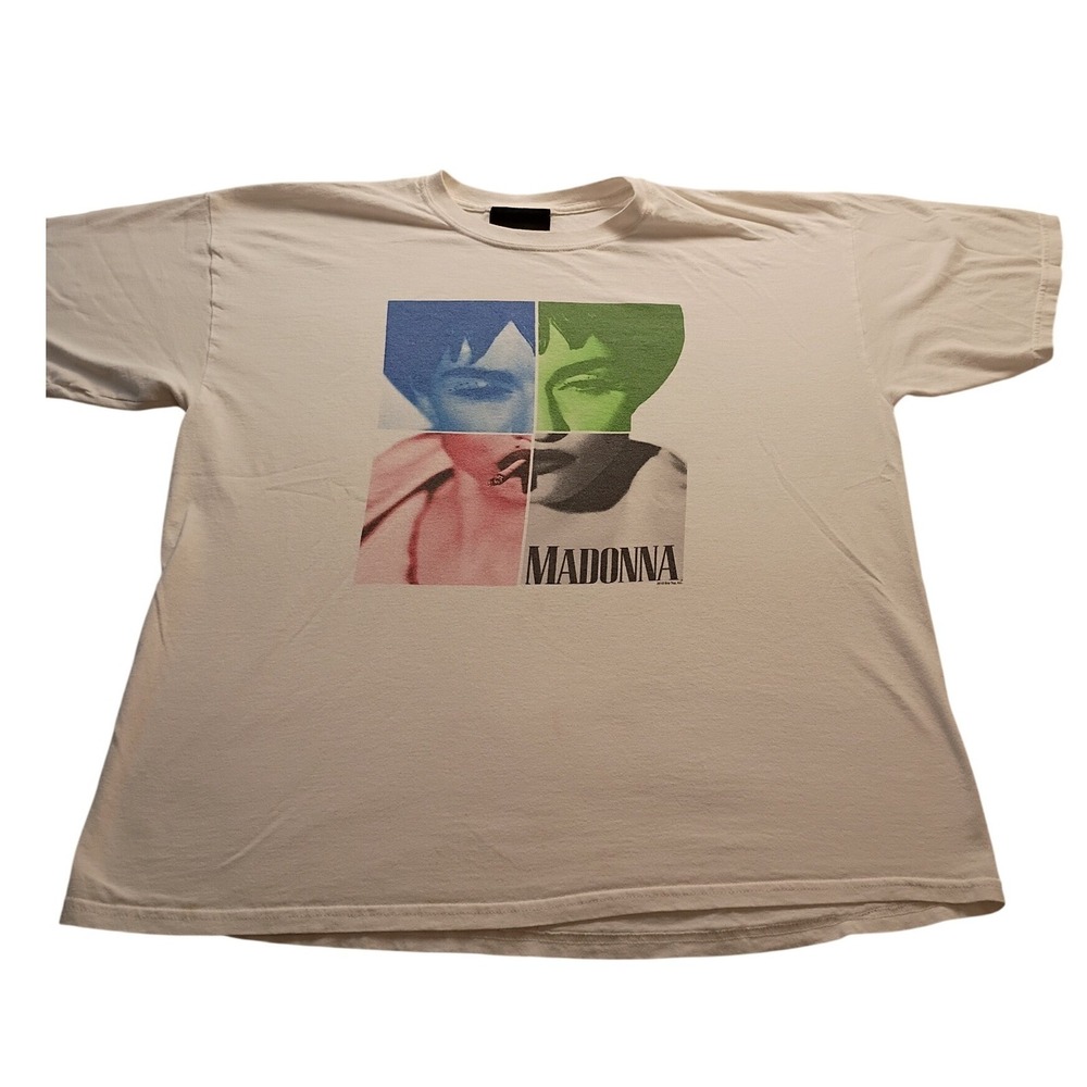 Madonna T-Shirt Men's 2010 Boy Toy Graphic Pop Art Smoke Cream Concert Tee